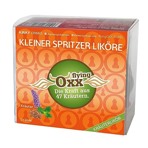 KLEINER SPRITZER Flying OXX Kräuterlikör Formflasche 3 X 50 mL 40% Vol. von Kinky Drinks