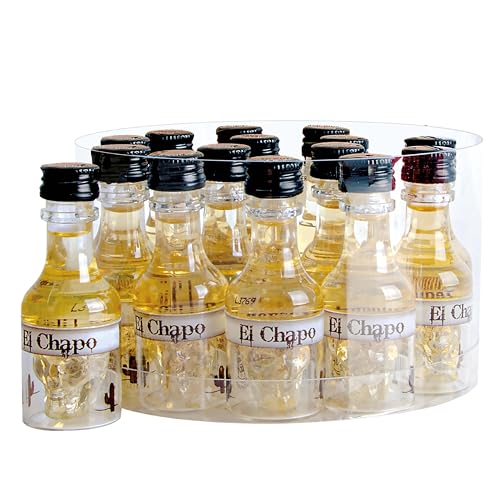 Krugmann EL CHAPO Tequila-Orangen-Likör – Totenkopf-Design, 16 x 20 ml, 25% Vol. von Kinky Drinks