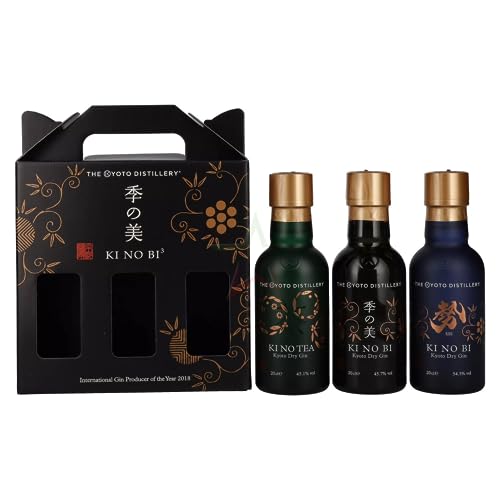 KI NO BI³ Kyoto Dry Gin Set 3x0,2l 48,40% 0,60 Liter von Kinobi