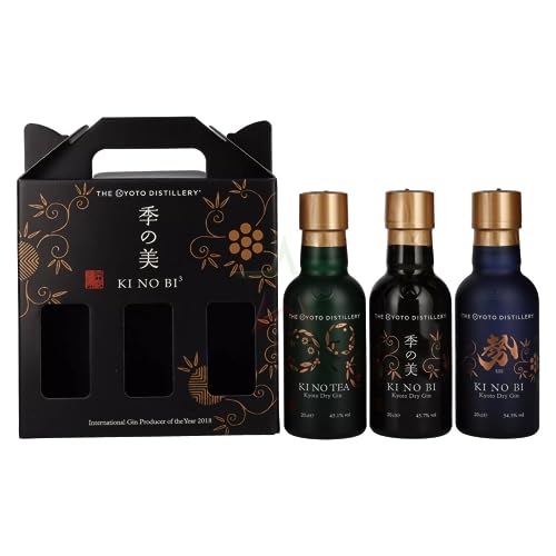 KI NO BI³ Kyoto Dry Gin Set 3x0,2l 48,40% 0,60 Liter von Ki No Bi
