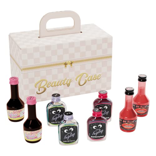 Alkohol-Geschenk für Frauen und Männer, Geschenkidee im Beauty Case, 8 Liköre, verschiedene Geschmacksrichtungen, Koffer, Beauty-Case, Schnaps, kleiner Feigling, Gib Bussi, Sahnelikör, Red Berry Alkohol-Geschenk für Frauen und Männer, Geschenkidee im Beauty Case, 8 Liköre, verschiedene Geschmacksrichtungen, Koffer, Beauty-Case, Schnaps, kleiner Feigling, Gib Bussi, Sahnelikör, Red Berry von Kintex