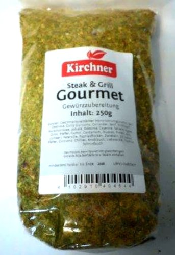 1a Kirchner Gewürze 49654 STEAK & GRILL GOURMET - Gewürzzubereitung --- Klarsichtbeutel 250g von Kirchner