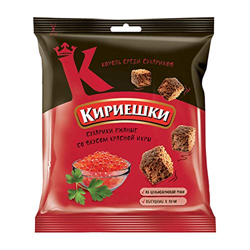 Brotchips Kirieschki mit Kaviar-Geschmack 10 Packungen (10 x 40g) von Kirieschki