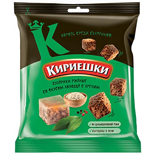 Brotchips Kirieschki mit Meerrettich-Sülze-Geschmack 10 Packungen (10 x 40g) von Kirieschki
