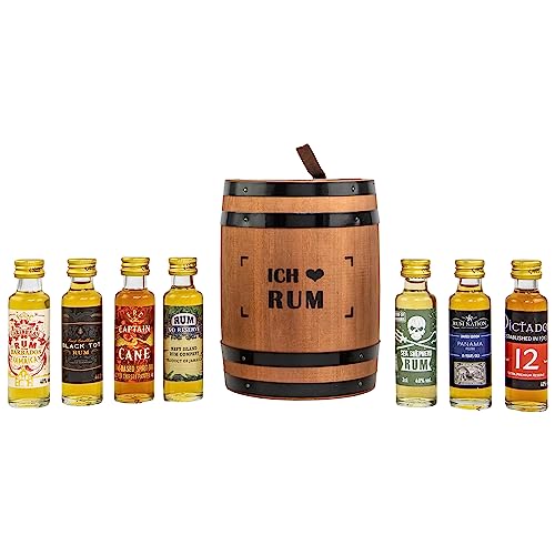 Taste 24 Rum Tasting Fass I 7 x 20ml I Premium Rum aus verschiedenen Teilen der Welt von Kirsch Rum