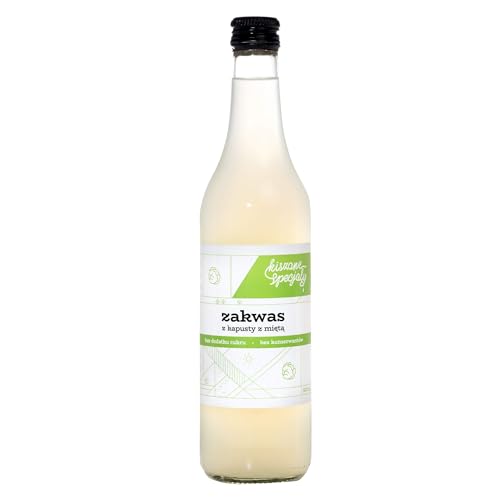 Kiszone Specjały - Fermentierter Weißkohl mit Minze - Erfrischender, natürlich fermentierter Sauerkrautsaft mit Minze, Probiotisch, 500ml von Kiszone Specjały