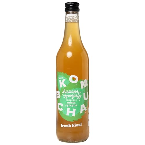 Kiszone Specjały - Kombucha Minze und Zitrone - Erfrischendes, natürlich fermentiertes Teegetränk mit Minze und Zitrone, Probiotisch, 500ml Kiszone Specjały - Kombucha Minze und Zitrone - Erfrischendes, natürlich fermentiertes Teegetränk mit Minze und Zitrone, Probiotisch, 500ml von Kiszone Specjały