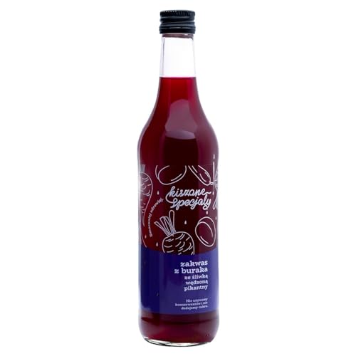 Kiszone Specjały Scharfer Rote-Bete-Sauerteig mit geräucherter Pflaume 500 ml – Natürlich fermentiert – Ohne Essig, Zucker, Konservierungsstoffe – Unpasteurisiert – Extrakt aus fermentierten Rüben Kiszone Specjały Scharfer Rote-Bete-Sauerteig mit geräucherter Pflaume 500 ml – Natürlich fermentiert – Ohne Essig, Zucker, Konservierungsstoffe – Unpasteurisiert – Extrakt aus fermentierten Rüben von Kiszone Specjały