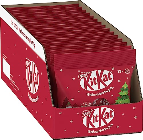 KitKat NESTLÉ KitKat Schokokugeln, glutenfreie Schokoladen-Kugeln aus zartschmelzender Milchschokolade mit einer Füllung mit Knusperstückchen, 15er Pack (15 x 91g) von Kitkat