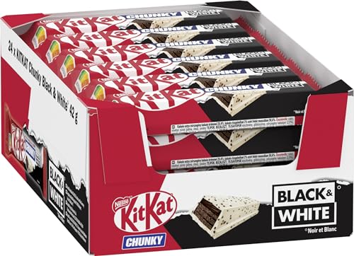 Nestlé KITKAT CHUNKY Black & White, Einzelriegel 24er Pack (24 x 42g) von Kitkat