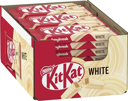 Nestlé KitKat White Schokoriegel, Knusper-Riegel mit weißer Schokolade und knuspriger Waffel, 24er Pack (24 x 41,5g) von Kitkat