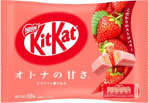 KIT KAT NESTLÉ KitKat Mini-Schokoladentafel, für Erwachsene, Erdbeere, 10 Stück von Kitkat