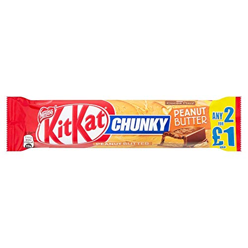 Kit Kat Chunky Erdnussbutter Milchschokoladenriegel, Packung mit 24 x 42 g Kit Kat Chunky Erdnussbutter Milchschokoladenriegel, Packung mit 24 x 42 g von Kitkat
