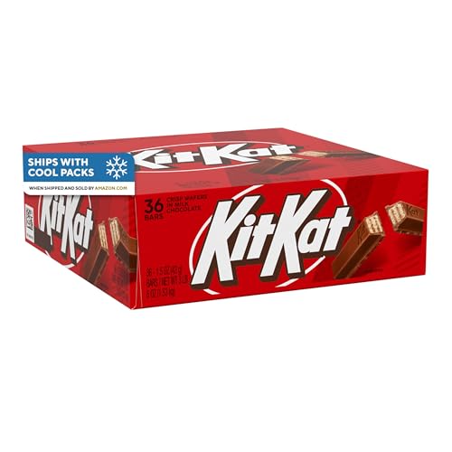 Kit Kat Schokoladenriegel Knusper Waffeln in Milchschokolade, 42,45 gramm Paket (Paket mit 36) von Kitkat