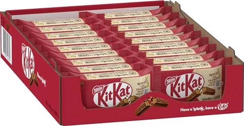 KitKat Schokoriegel mit knackiger Waffel, ummantelt mit zartschmelzender Milchschokolade, leckerer Pausensnack im 4-Finger-Format, 18er Pack (à 4x41.5g) von Kitkat