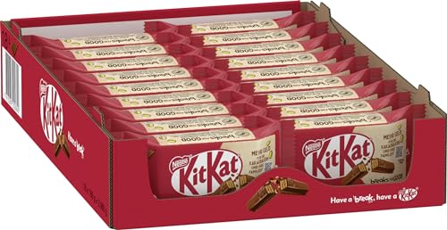 KitKat Schokoriegel mit knackiger Waffel, ummantelt mit zartschmelzender Milchschokolade, leckerer Pausensnack im 4-Finger-Format, 18er Pack (à 4x41.5g) von KitKat