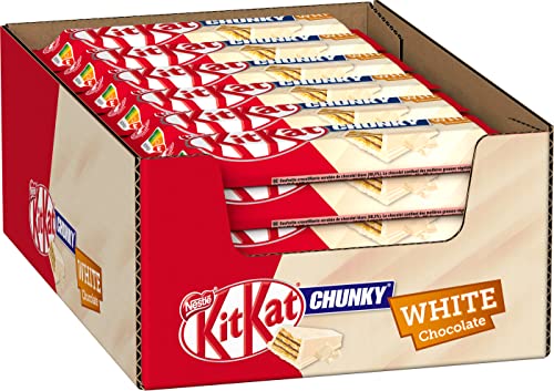Kitkat NESTLÉ KITKAT CHUNKY White Schokoriegel, Knusper-Riegel mit weißer Schokolade & knuspriger Waffel, 24er Pack (24 x 40g) von Kitkat