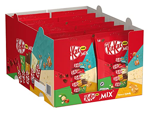 Kitkat Nestlé Mini Mix Schokoladenriegel, fünf leckere Geschmacksrichtungen, 14 Riegel, 14er Pack (14x 1 Beutel á 197,4g) von Kitkat
