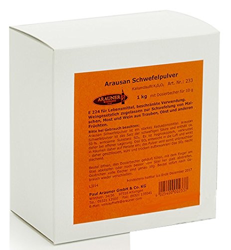 Schwefelpulver (Kaliumdisulfit) Arauner zur Gesunderhaltung des Weines, 1 kg von Kitzinger
