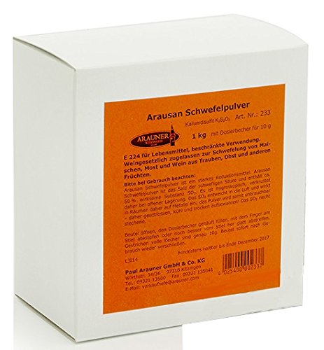 Schwefelpulver (Kaliumdisulfit) Arauner zur Gesunderhaltung des Weines, 1 kg von Kitzinger