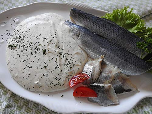 Klaassen Bismarckfilets in Dillrahm, marinierter Hering (ohne Haut), Soße aus Sahne, Dill und Zitrone, 500g Klaassen Bismarckfilets in Dillrahm, marinierter Hering (ohne Haut), Soße aus Sahne, Dill und Zitrone, 500g von IHR FACHGESCHÄFT KLAASSEN