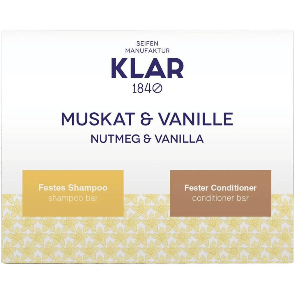 Festes Shampoo und Conditioner Set Muskat & Vanille Festes Shampoo und Conditioner Set Muskat & Vanille von Klar Seifen