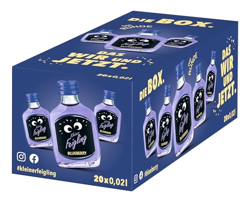 Kleiner Feigling Special Edition Blueberry (20 x 20 ml) – Feinster Vodka mit fruchtigem Geschmack – Der kultige Party Schnaps für jede Feier – Frech, fruchtiger Shot – 15 % Vol. von Kleiner Feigling