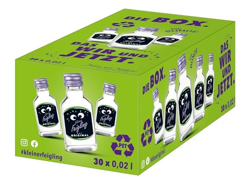 Kleiner Feigling Das Original (30 x 20 ml) PET – Feinster Vodka mit fruchtigem Feigenaroma – Der kultige Party Schnaps für jede Feier – Frech, fruchtiger Shot – 20 % Vol. von Kleiner Feigling