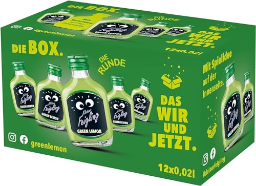 Kleiner Feigling Green Lemon (12 x 20 ml) – Feinster Vodka mit spritzigem Limettengeschmack – Der kultige Party Schnaps für jede Feier – Frech, fruchtiger Shot – 15 % Vol. von Kleiner Feigling