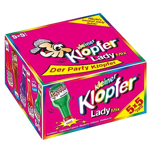 Kleiner Klopfer Lady Mix | Neu mit Fruchtklassiker Jostabeere | 25 Liköre in 5 unterschiedlichen Geschmacksrichtungen | Marken-Spirituosen | Lebensmittelzeitung Top Marke 2023 | 500 ml von ORTCI