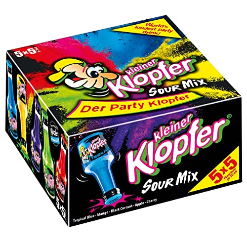 Kleiner Klopfer Sour Mix | 25 Kleine Klopfer in 5 verschiedenen Geschmacksrichtungen | Black Currant Apple | Mango | Apple | Tropical Blue | Cherry von Kleiner Klopfer