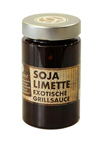 Premium Grillsauce / Barbeque Saucen - Vom Feinsten - Kreative Rezeptur: Soja-Limette - Exotisch - 230ml Flasche - Feinkost mit Spitzenqualität - Geschenkidee für Präsentkorb von Klocke Vom Feinsten
