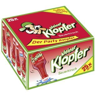 250 Fläschen kleiner Klopfer Schnäpse Sauerkirsch mit Wodka a 0.02l Karneval 10 Boxen 25 Flaschen a 20ml von Klopfer