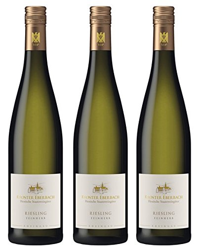 Wein Kloster Eberbach - 3er Pack Paket Riesling Qualitätswein QbA feinherb - Weißwein Kloster Eberbach von Kloster Eberbach