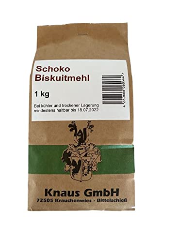 Biskuitmehl Schokoladenbiskuit dunkler Biskuit 1kg Mehl für locker luftigen Biskuit von Knaus GmbH