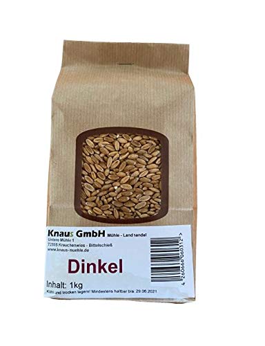 Dinkel 1kg Dinkelkörner ganzes Korn Getreide Kochen Backen Vollkorn von Knaus GmbH