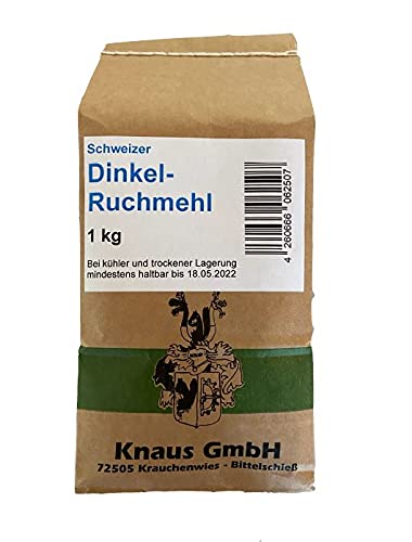 Dinkel-Ruchmehl 1kg Ruchmehl aus Dinkel für schweizer Bürli, Wurzelbrot von Knaus GmbH