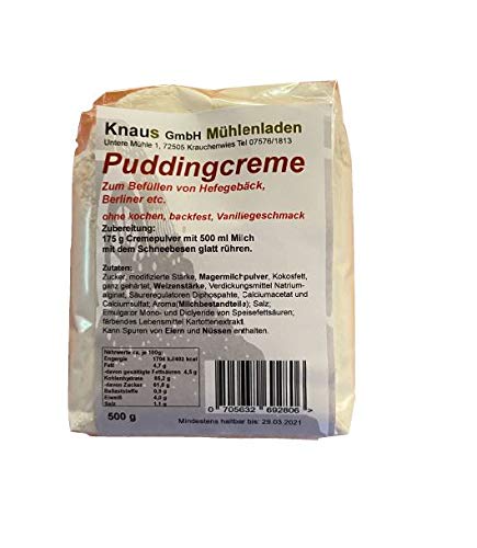 Puddingcreme zum Befüllen von Hefegebäck, Berliner, Puddingschnecken etc. Puddingcreme ohne Kochen Backfest Vanillegeschmack von Knaus GmbH