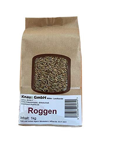 Roggen 1kg Roggenkörner ganzes Korn Getreide Backen Brot Vollkorn von Knaus GmbH