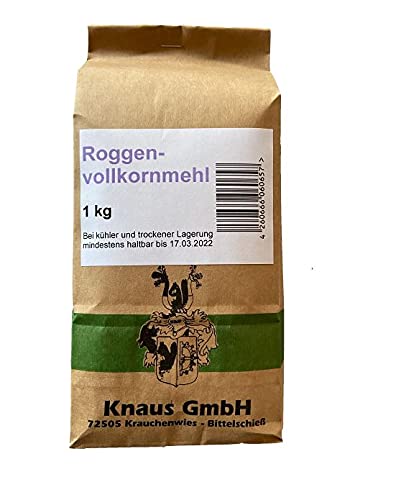 Roggenvollkornmehl 1kg Vollkornmehl aus Roggen Roggenvollkorn Vollkornmehl Getreide von Knaus GmbH