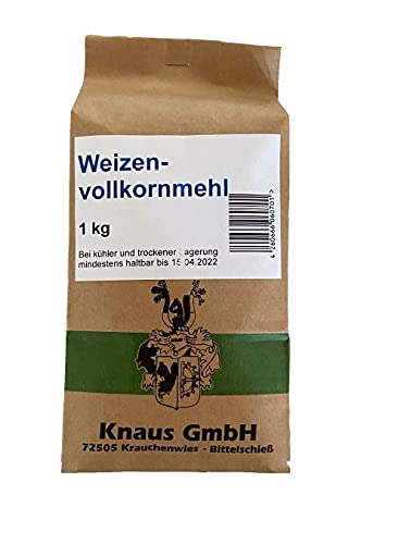 Weizenvollkornmehl Vollkornmehl aus Weizen Zum Backen (1 kg) von Knaus GmbH