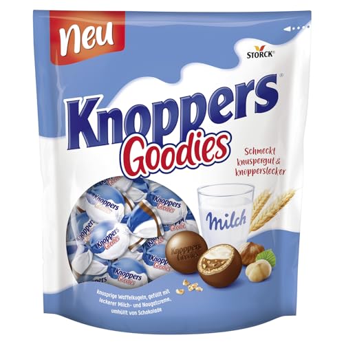Knoppers Goodies - 1 x 180g - knusprige Waffelkugeln, gefüllt mit leckerer Milch- und Nougatcreme, umhüllt von Schokolade von Knoppers