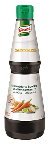 Knorr Professional konzentrierte Bouillon Gemüse (flüssig, vegan, 30 g Bouillon genügen für 1L Wasser) 1er Pack (1x1L) von Knorr Professional