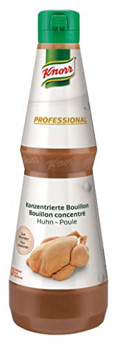Knorr Professional konzentrierte Bouillon Huhn (flüssig, perfekt zum Abrunden, 30 g Bouillon genügen für 1 L Basis) 1er Pack (1 x 1L) von Knorr Professional