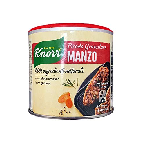 3x Knorr Brodo Granulare Manzo Rindfleisch granulierte Brühe 100% natürliche Zutaten 135g Gluten-frei 100% Italienische Brühe von Knorr