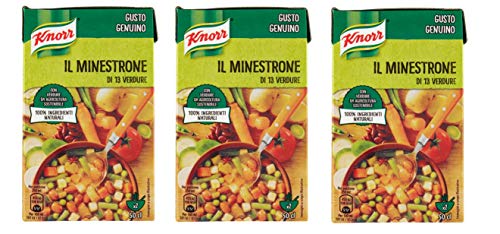3x Knorr Il Minestrone Gemüsesuppe 13 Gemüse 500 ml 100% Natürliche Inhaltsstoffe von Knorr