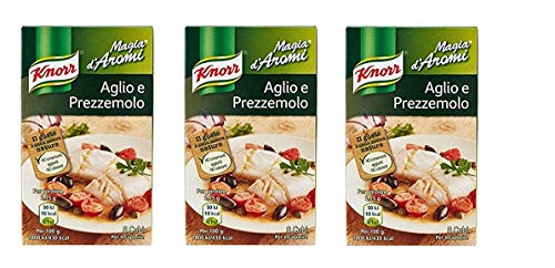 3x Knorr Magia d'Aromi Aglio e Prezzemolo Steinpilze Suppenwürfel Brühe 8 x 11g (Knoblauch und Petersilie) von Knorr