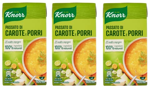 3x Knorr Passato di Carote e Porri Püree aus Karotten und Lauch Fertige Suppen Gericht zum Erhitzen bereit 500ml 3x Knorr Passato di Carote e Porri Püree aus Karotten und Lauch Fertige Suppen Gericht zum Erhitzen bereit 500ml von Knorr