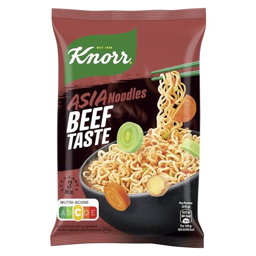 Knorr Asia Noodles Instant Nudeln Beef Taste schneller Asia Snack fertig in nur 3 Minuten 70 g von Knorr