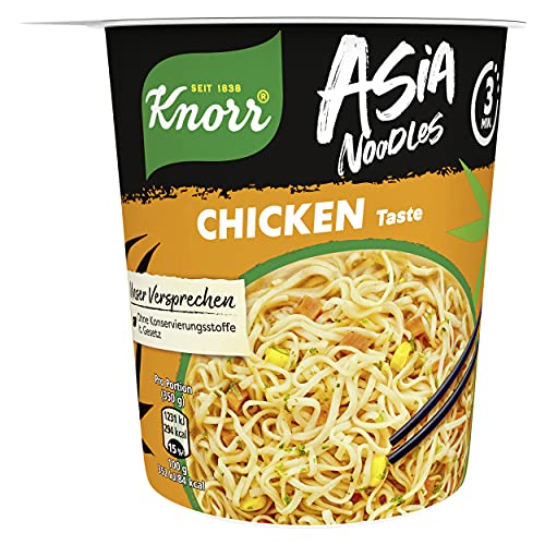 Knorr Asia Noodles Chicken Taste leckere Asia Instant Nudeln fertig in nur 3 Minuten 65 g von Knorr